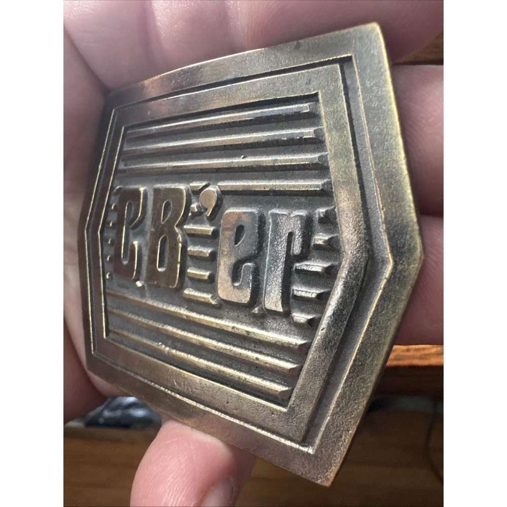 Vintage Old CB Radio Er Cb'er Belt Buckle Wyoming Studio‎ Art Works 1976